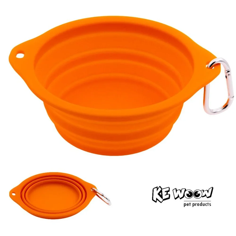 KE WOOW Portable Dog Bowl, collapsible made of silicone, travel Bowl 850ml 2pcs